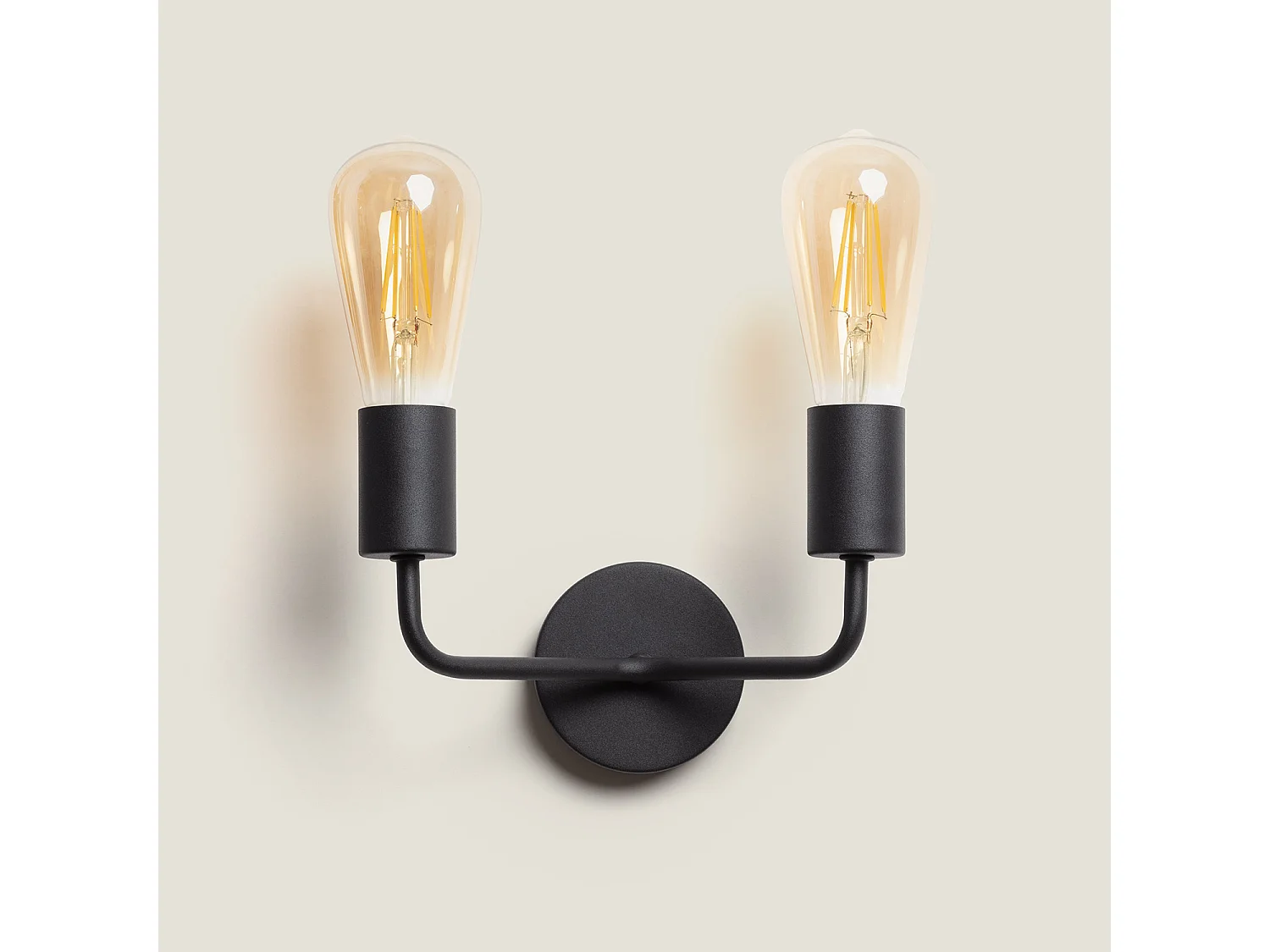 Lampe Murale Métal Jayso 2 Spots Noir