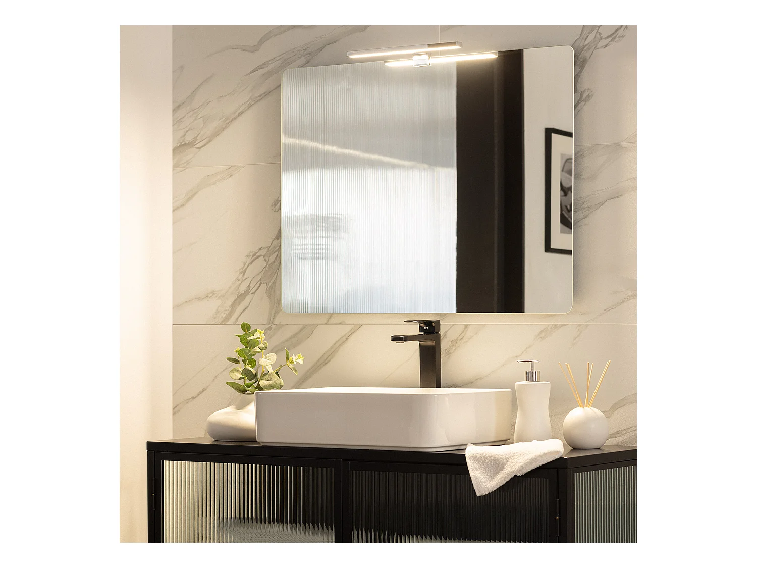 Applique LED Salle de Bain Carl 5W Argentée pour Miroir  4000K Blanc neutre