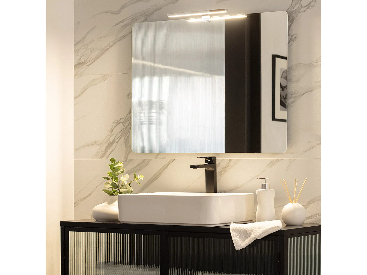 Applique per Specchio del Bagno Carl 5W Argento 4000K Bianco Naturale