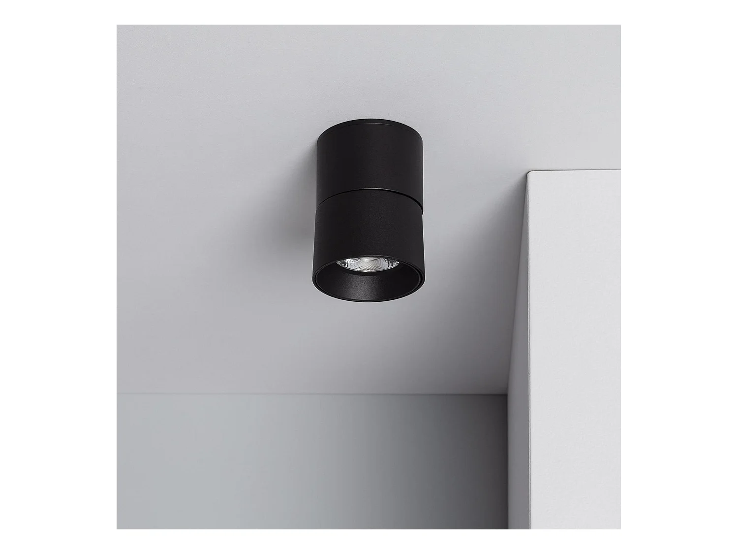 Applique LED Aluminium Ronde New Onuba 7W Noire 4000K Blanc neutre