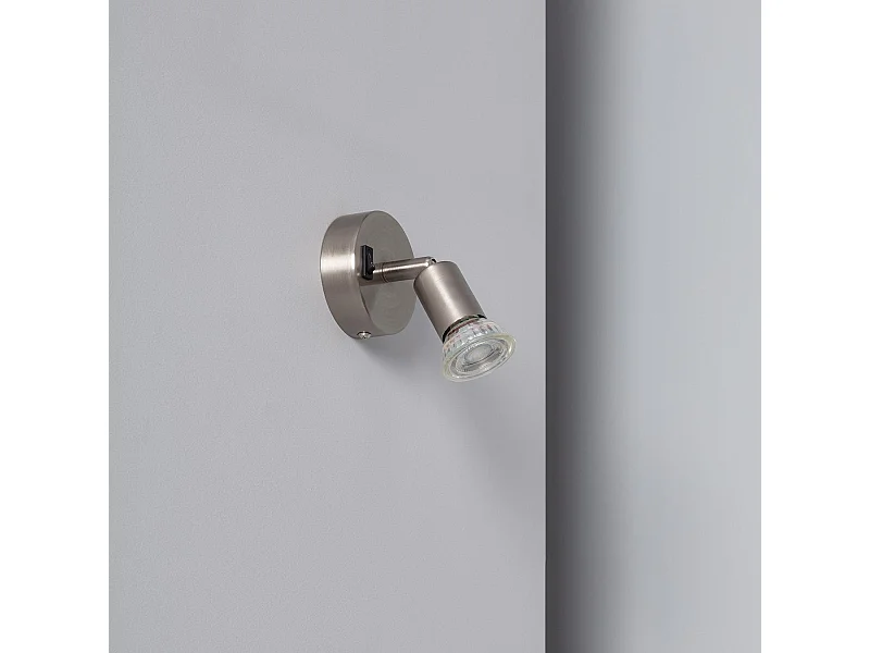 Lámpara de Pared Aluminio Orientable con Interruptor 1 Foco Oasis Plata Plateado