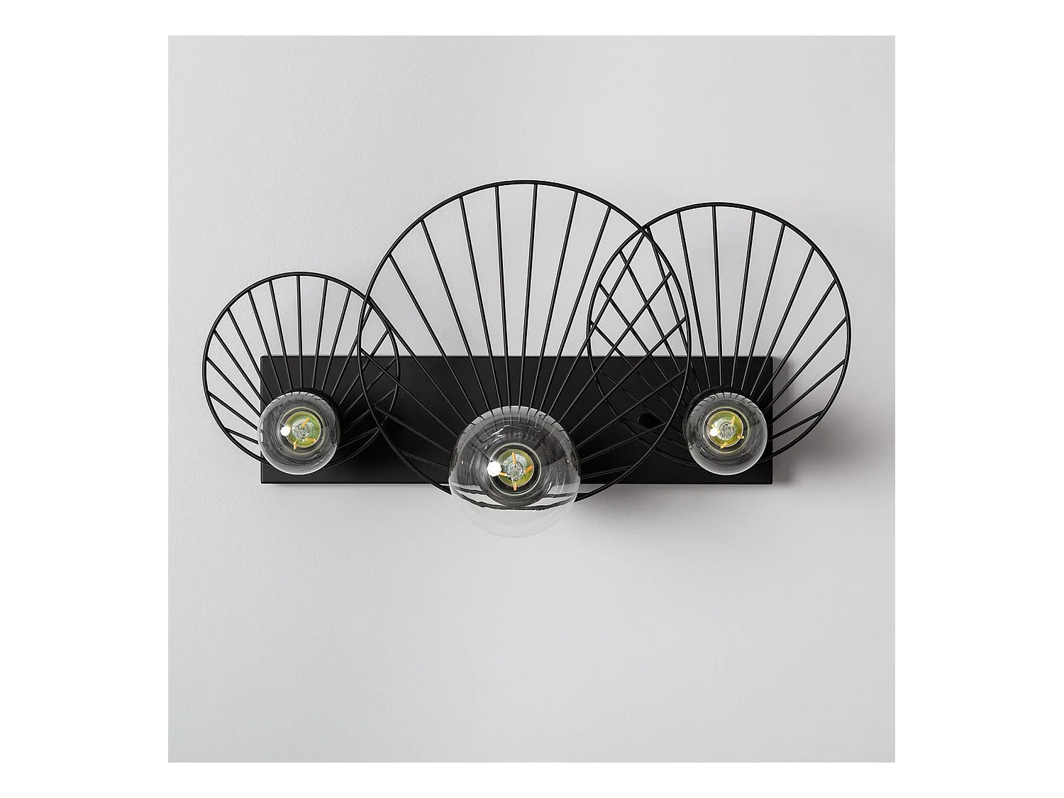 Applique da Parete Kibanda Koto 3 Faretti Nero