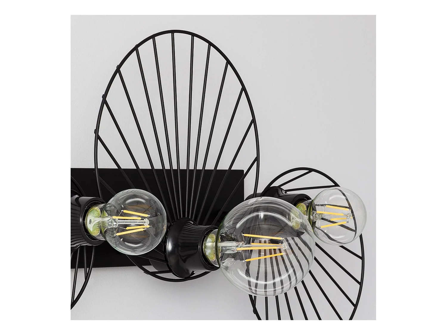 Applique da Parete Kibanda Koto 3 Faretti Nero