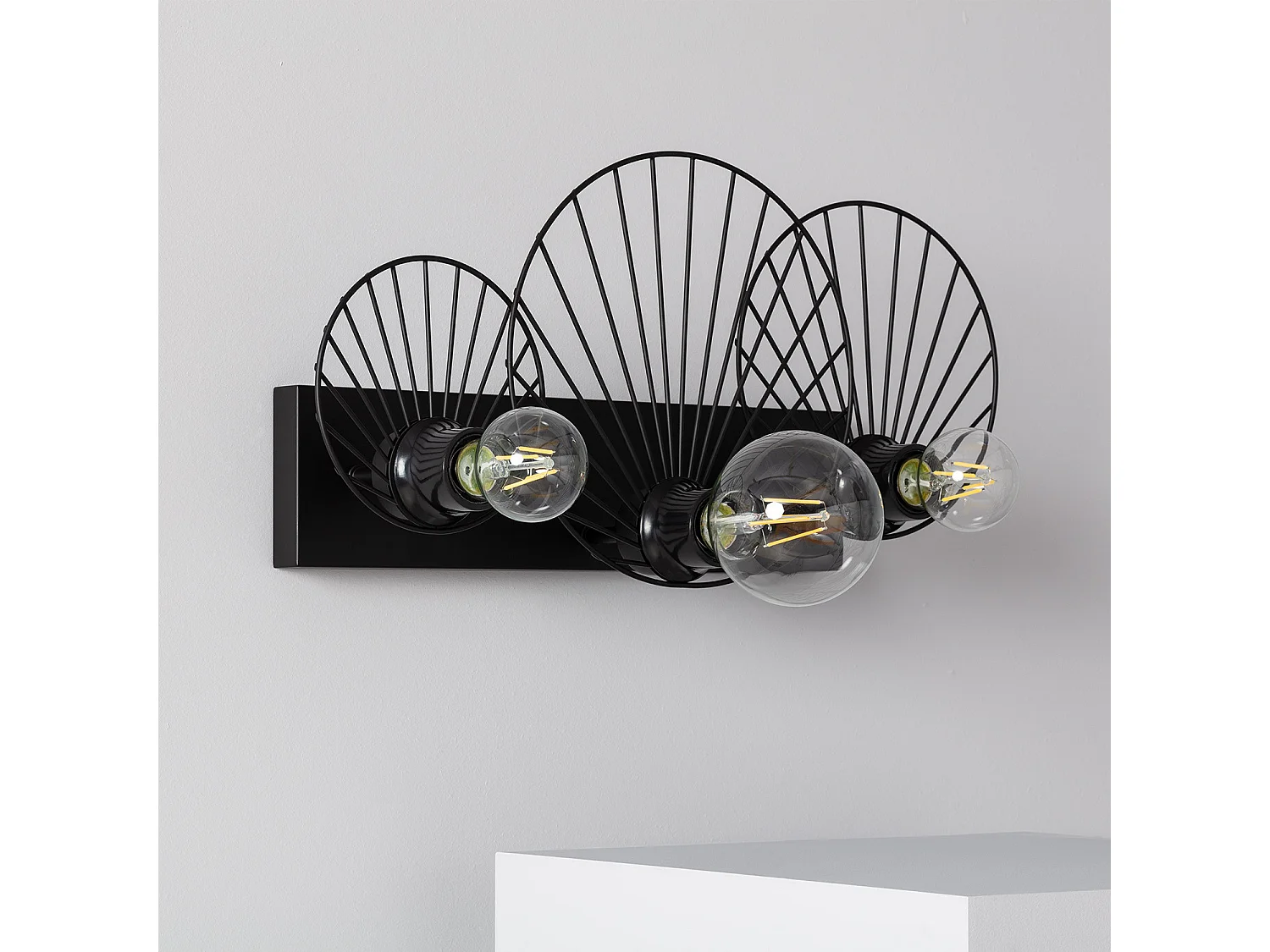 Applique Murale Kibanda Koto 3 Spots Noir