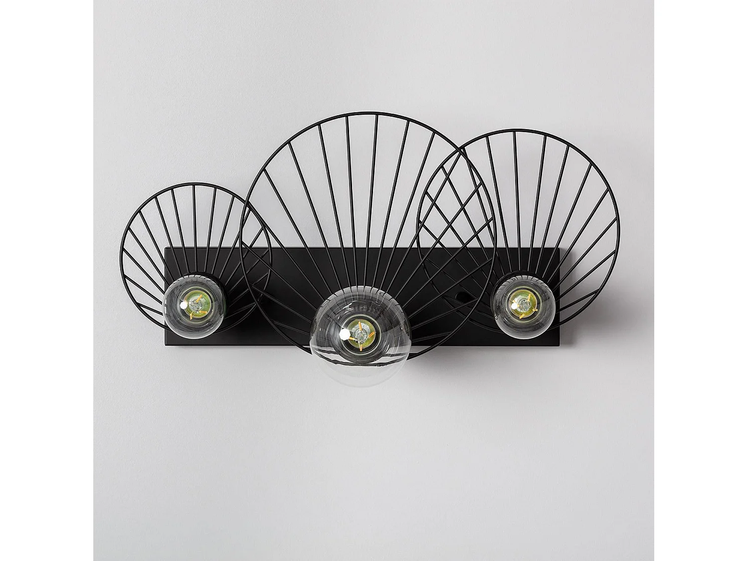 Applique Murale Kibanda Koto 3 Spots Noir