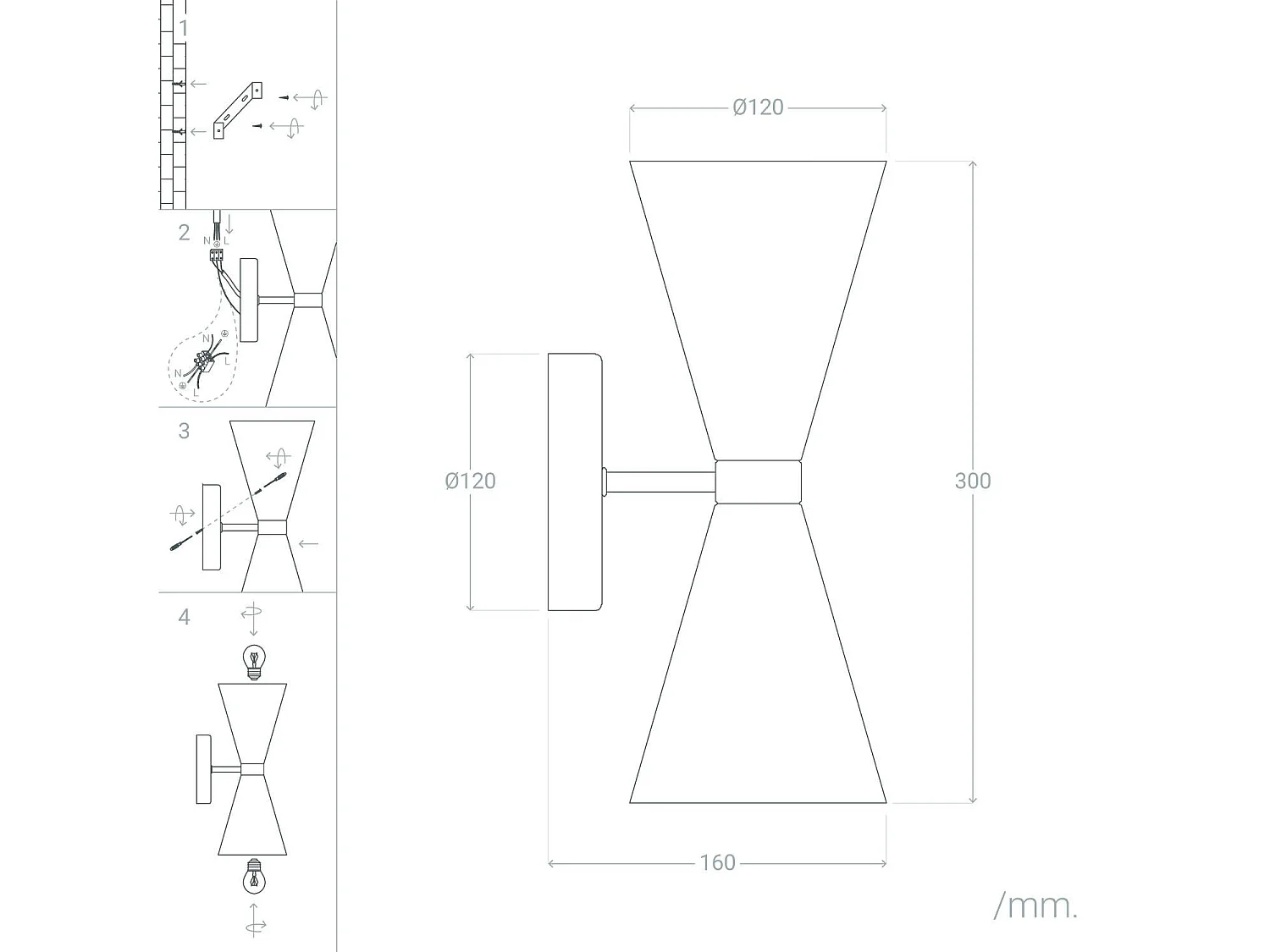 Lampe Murale Métal Kusini  Blanc