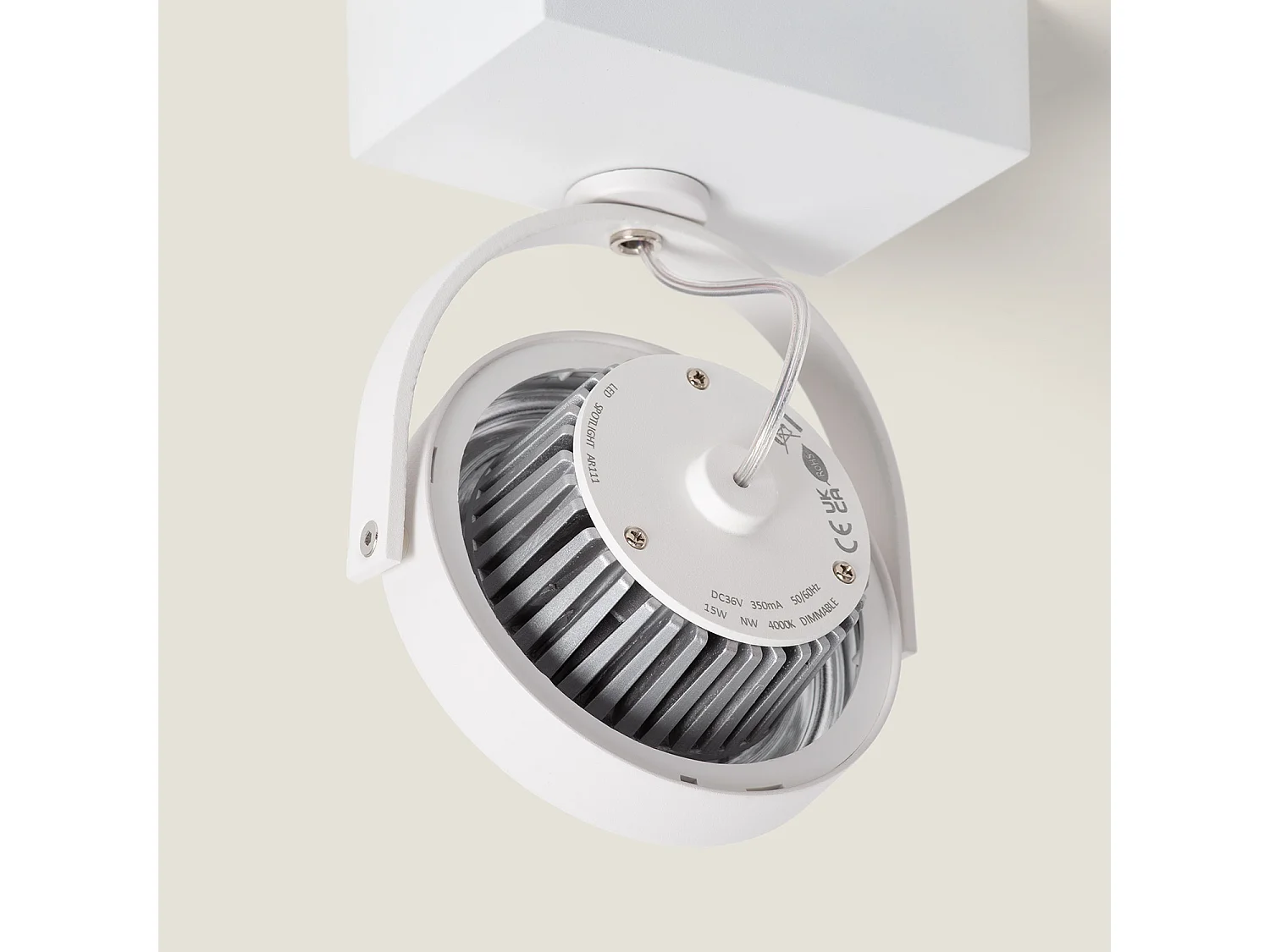 Spot LED 15W CREE en Saillie Orientable AR111 Dimmable Blanc  4000K Blanc neutre