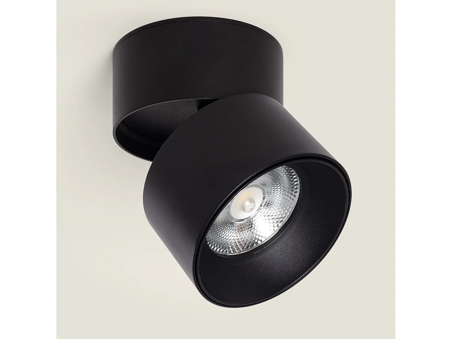 Applique LED 30W Aluminium Ronde Noire New Onuba 2700K Blanc chaud