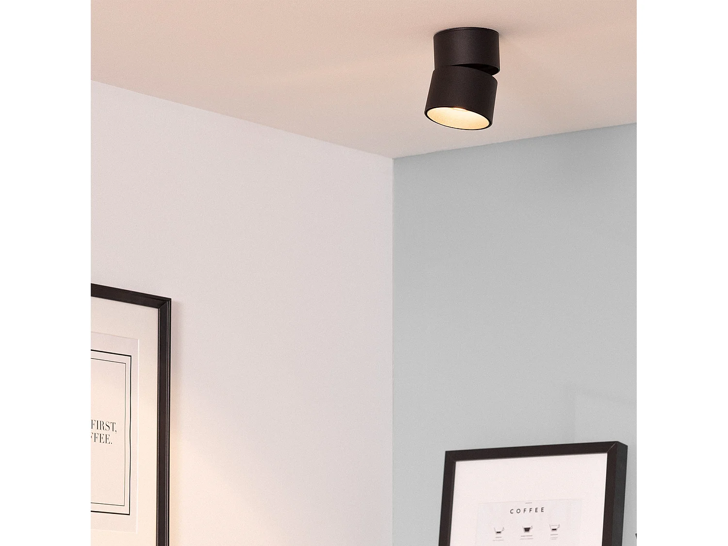 Applique LED 30W Aluminium Ronde Noire New Onuba 2700K Blanc chaud