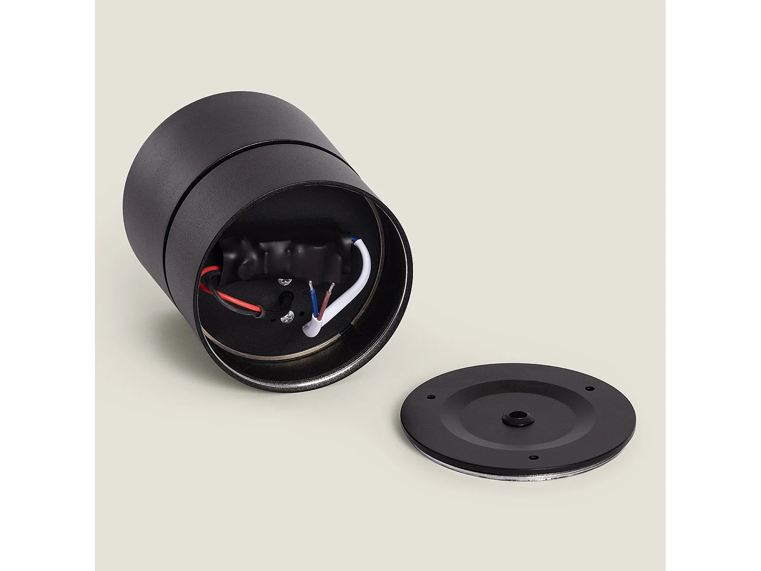 Applique LED 30W Aluminium Ronde Noire New Onuba 2700K Blanc chaud