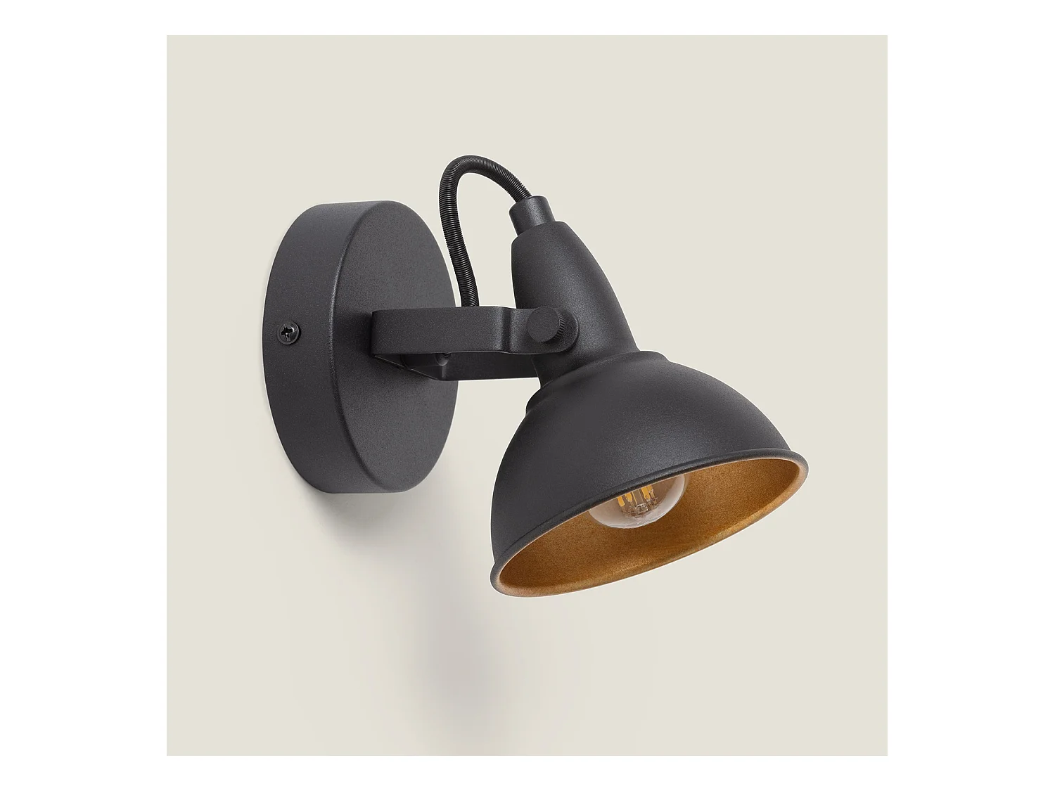 Lampe Murale Orientable Aluminium Emer 1 Spot Noir Noir