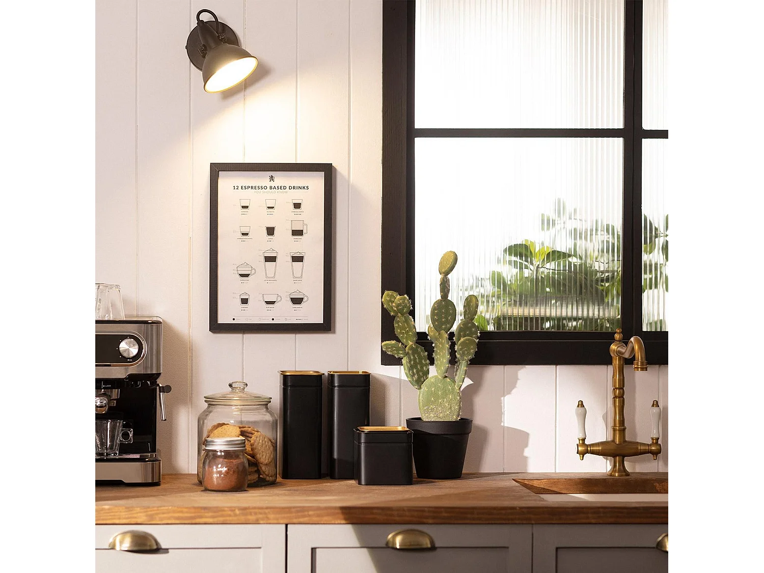 Lámpara de Pared Orientable Aluminio 1 Foco Emer Negro Negro