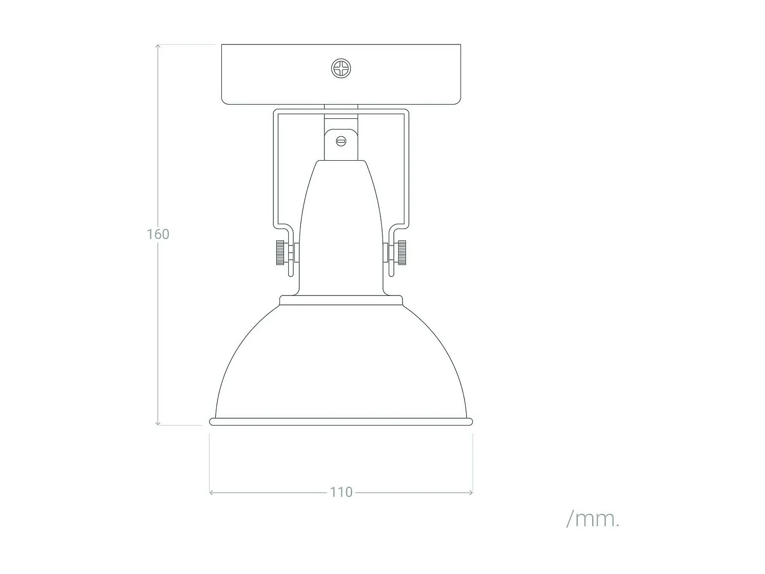 Lámpara de Pared Orientable Aluminio 1 Foco Emer Negro Negro