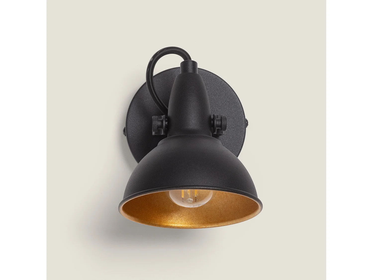 Lampe Murale Orientable Aluminium Emer 1 Spot Noir Noir