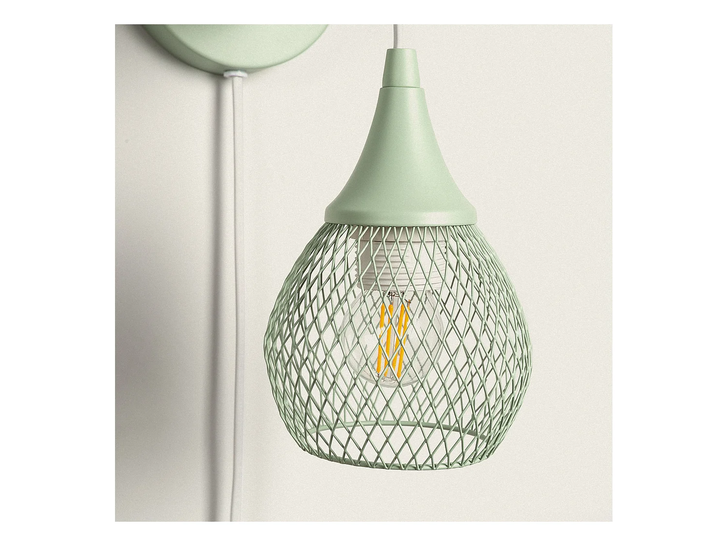 Lampe Murale Bois et Métal Monah Vert Céladon