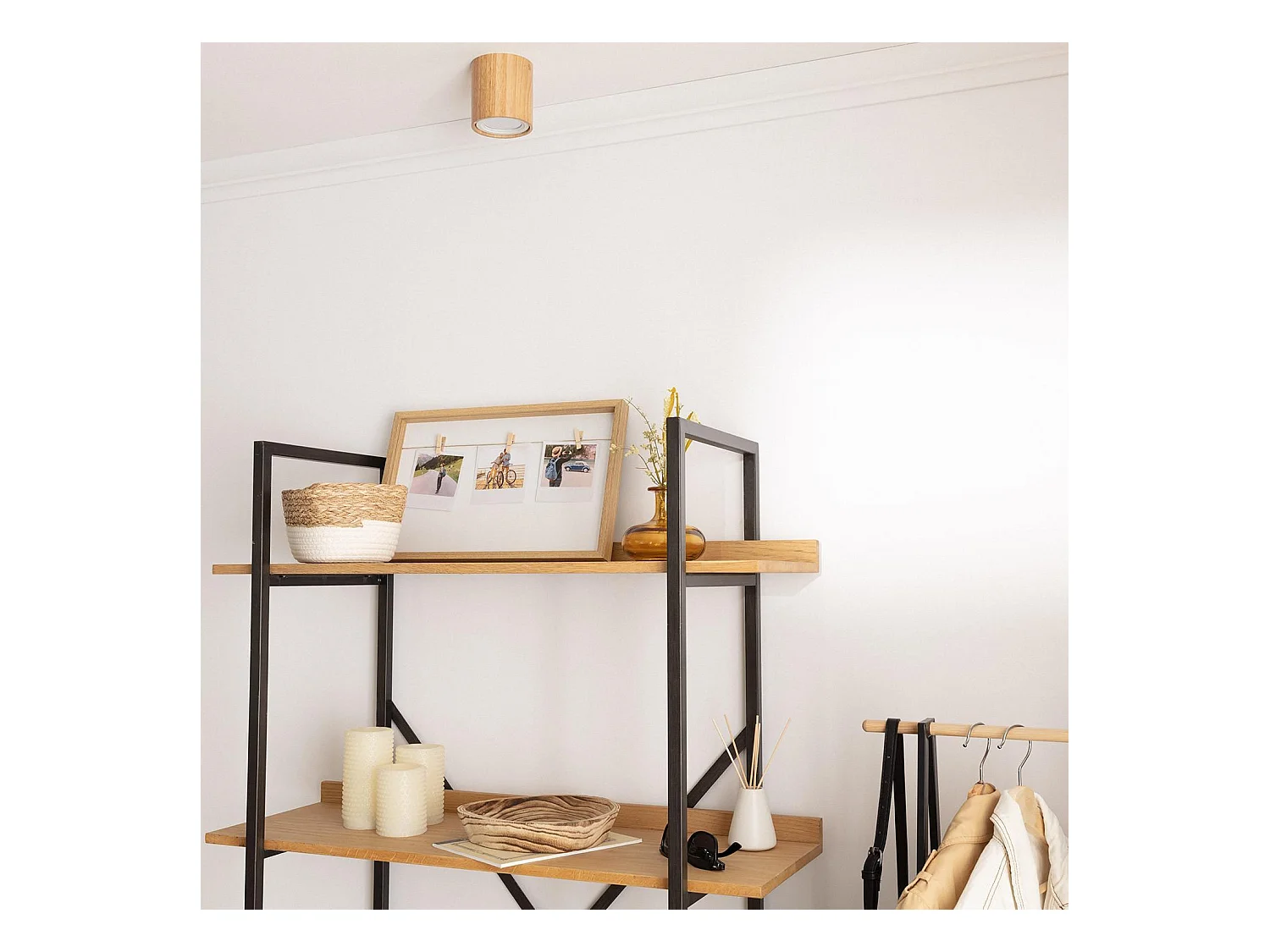 Plafonnier LED Bois 6W Esben  2700K Blanc chaud