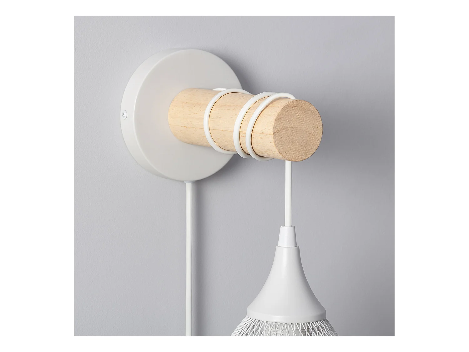Lampe Murale Bois et Métal Monah Blanc