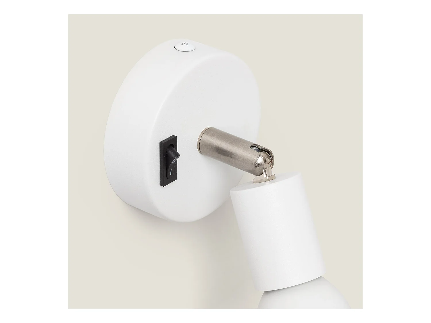 Lámpara de Pared Aluminio Orientable con Interruptor 1 Foco Oasis Blanco Blanco