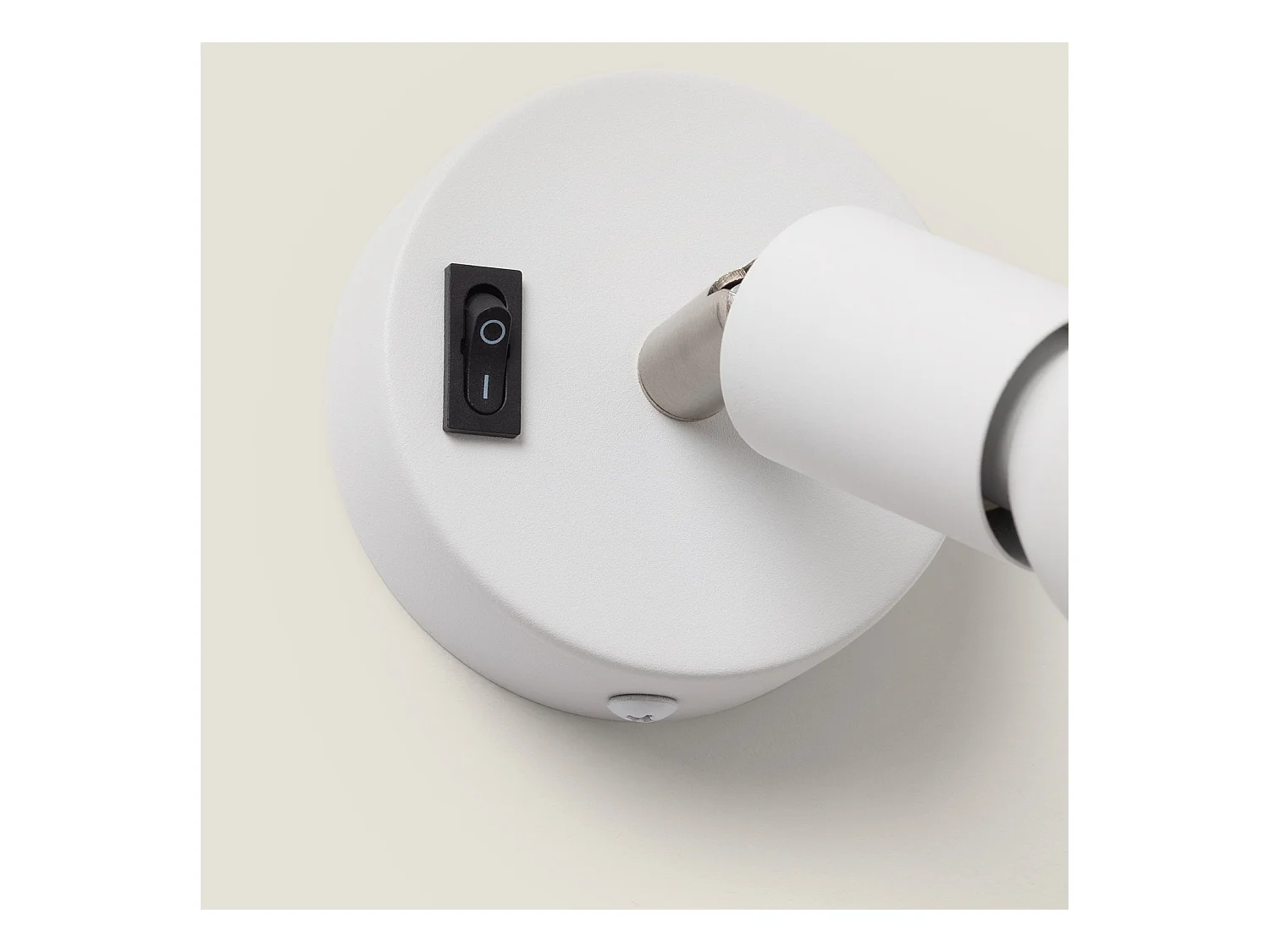 Lámpara de Pared Aluminio Orientable con Interruptor 1 Foco Oasis Blanco Blanco