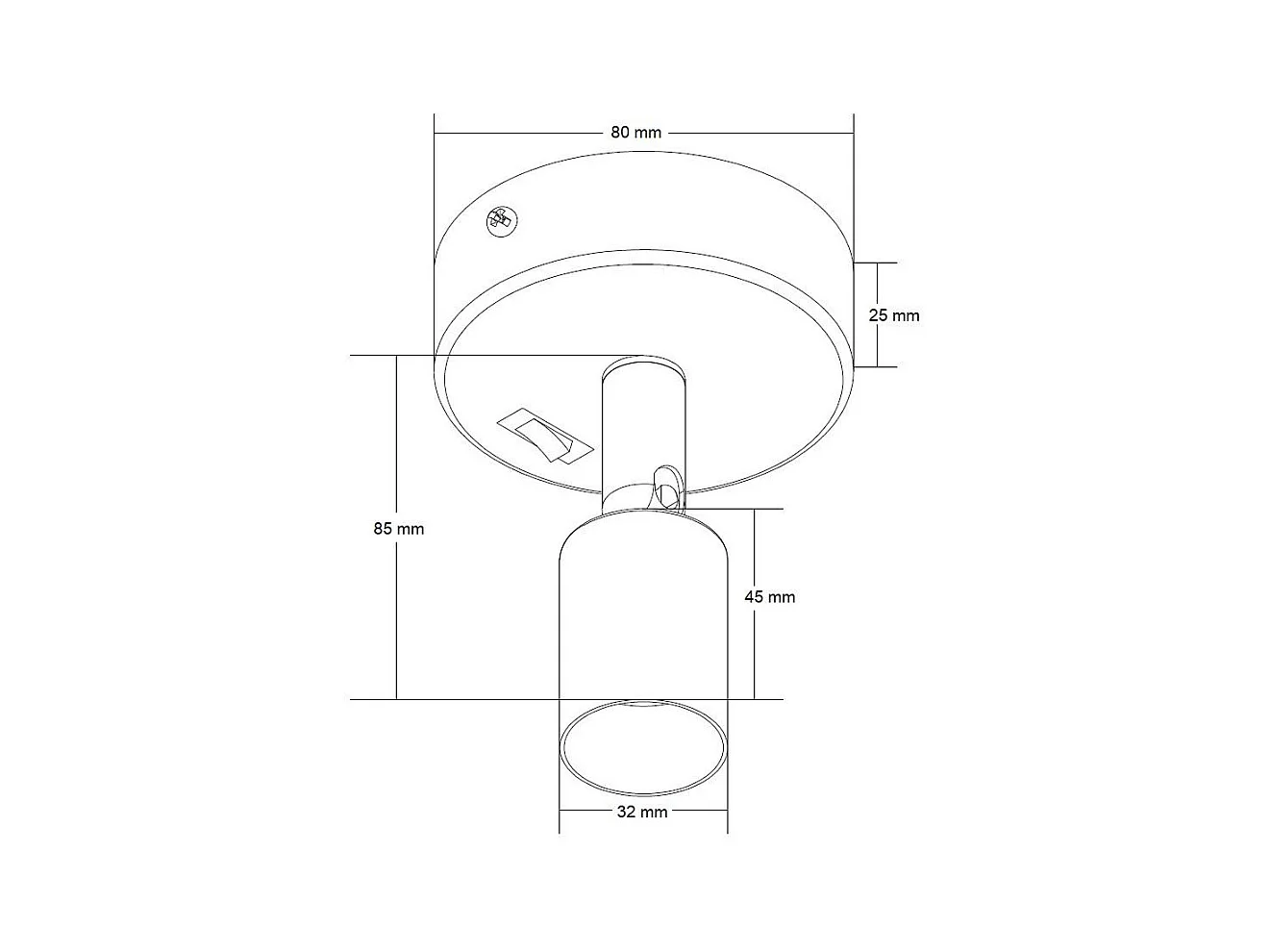 Lámpara de Pared Aluminio Orientable con Interruptor 1 Foco Oasis Blanco Blanco