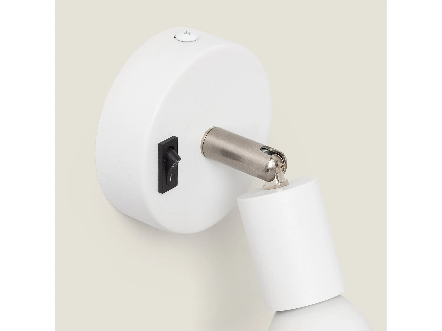 Applique Orientable Aluminium Oasis 1 Spot Blanc avec Interrupteur Blanc