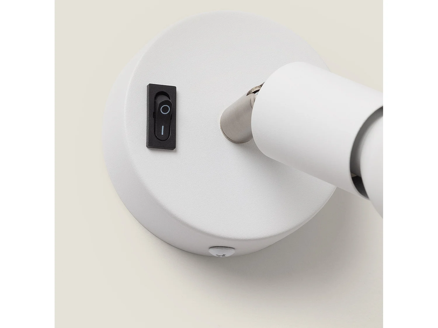 Applique Orientable Aluminium Oasis 1 Spot Blanc avec Interrupteur Blanc