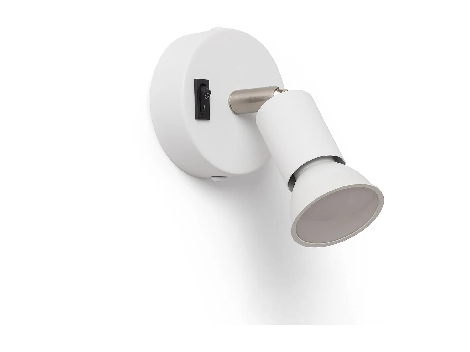 Applique Orientable Aluminium Oasis 1 Spot Blanc avec Interrupteur Blanc
