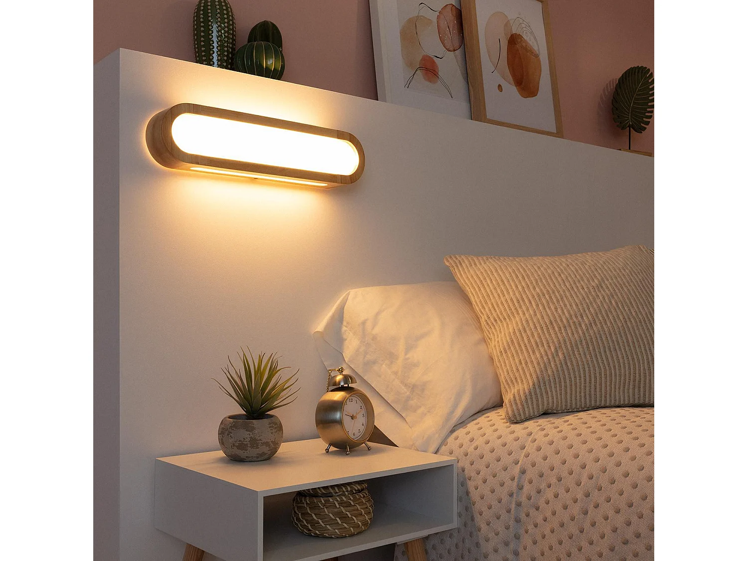 Applique Murale LED Bois 12W Egil 2700K Blanc chaud