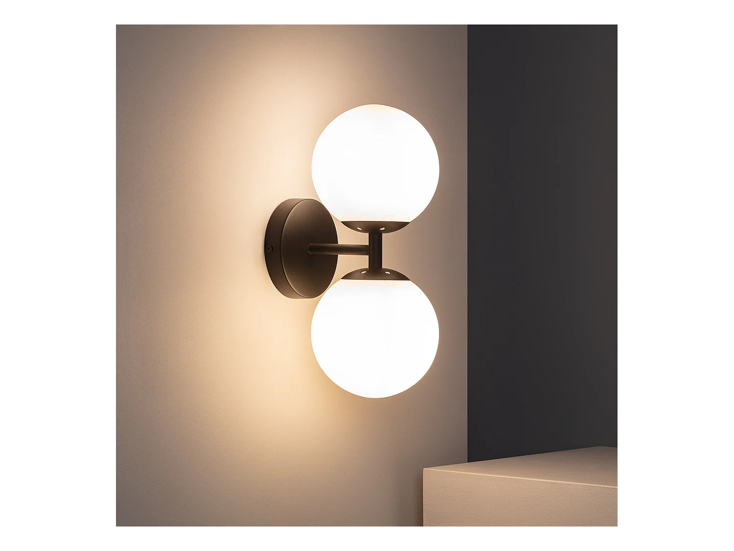 Lampe Murale Métal et Verre Balts Duplo  Noir