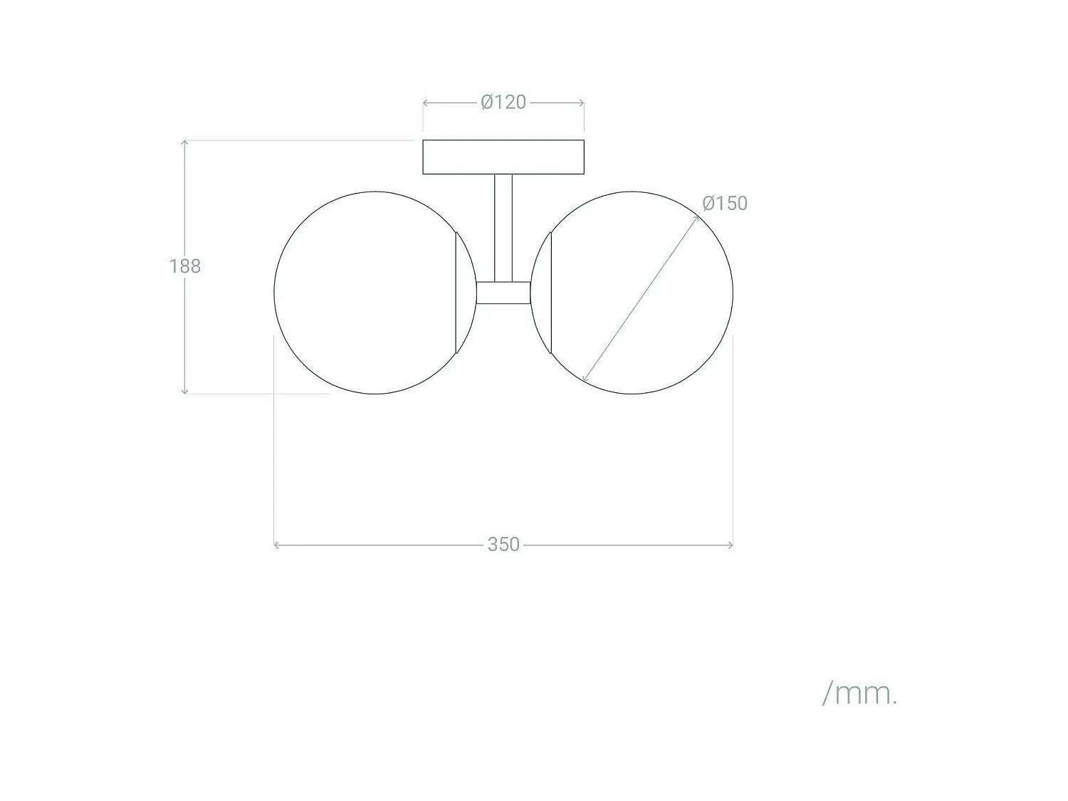 Lampe Murale Métal et Verre Balts Duplo  Noir