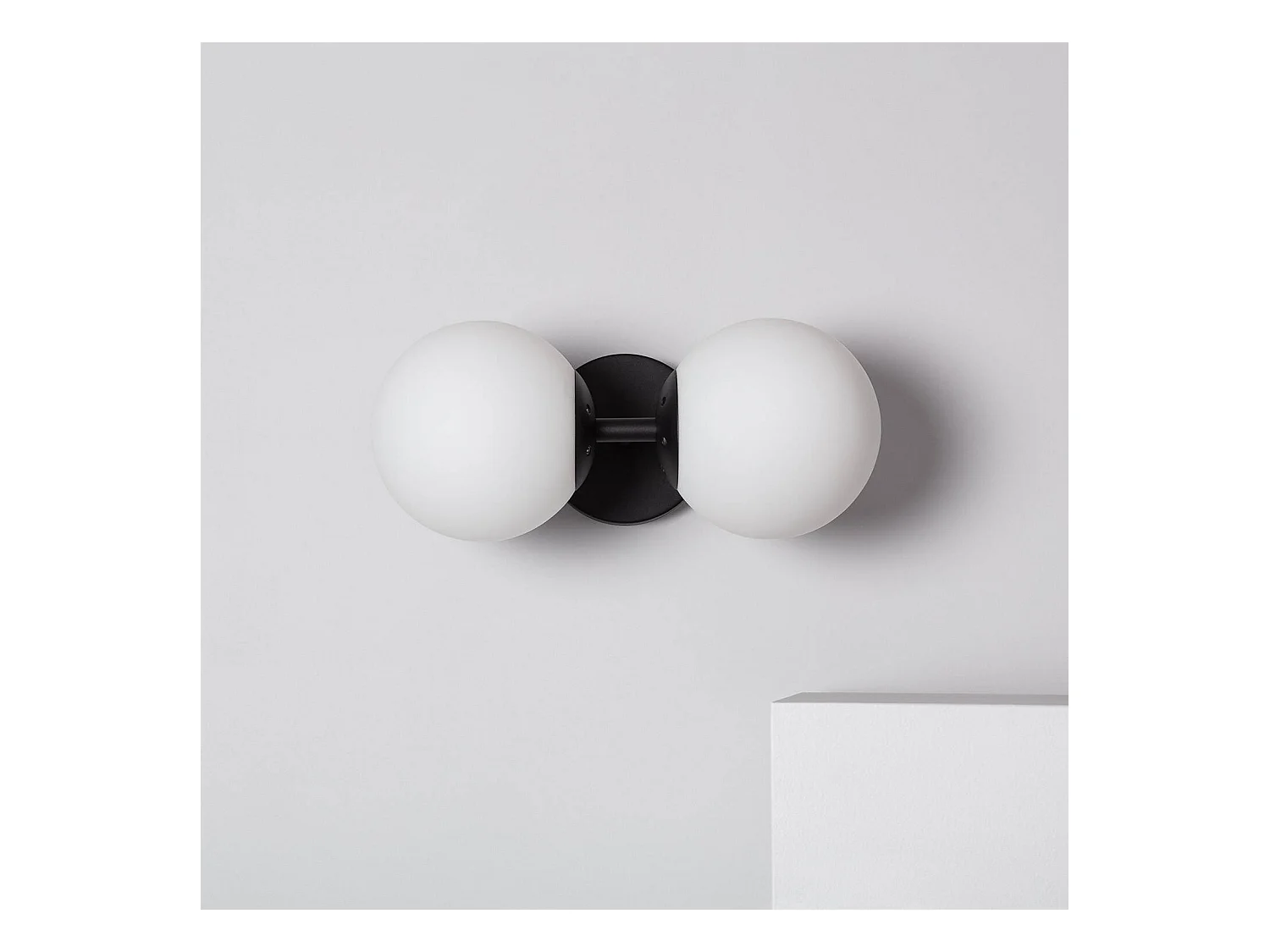Lampe Murale Métal et Verre Balts Duplo  Noir