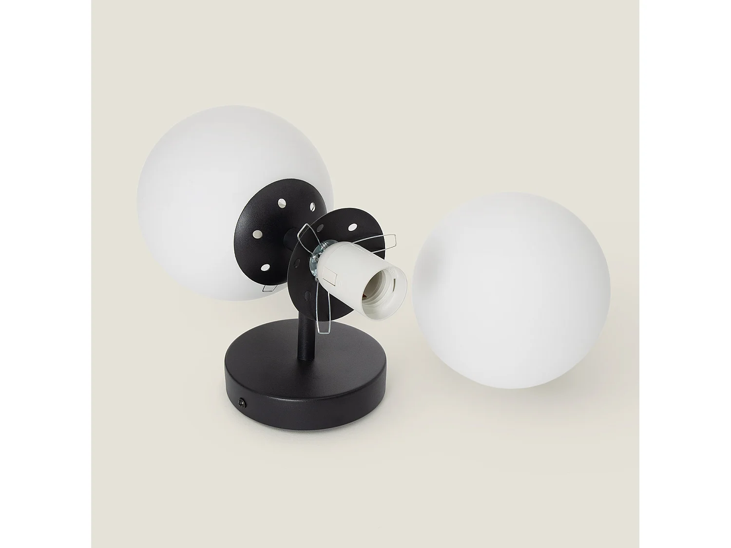 Lampe Murale Métal et Verre Balts Duplo  Noir