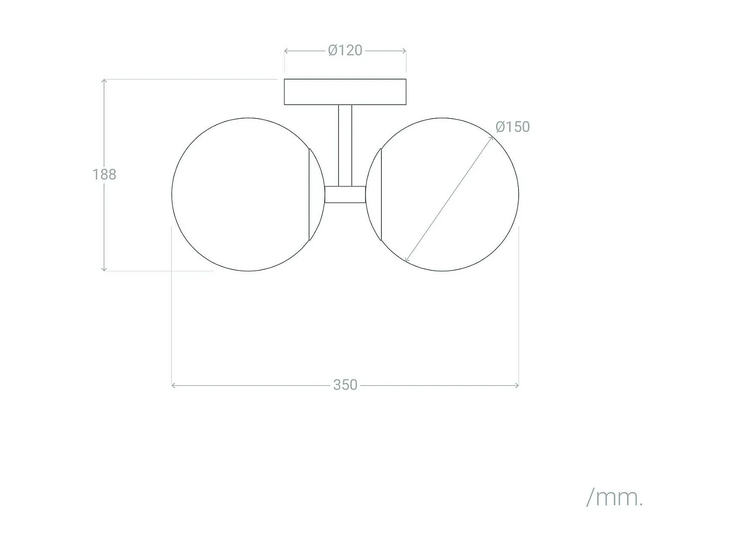 Lampe Murale Métal et Verre Balts Duplo  Noir