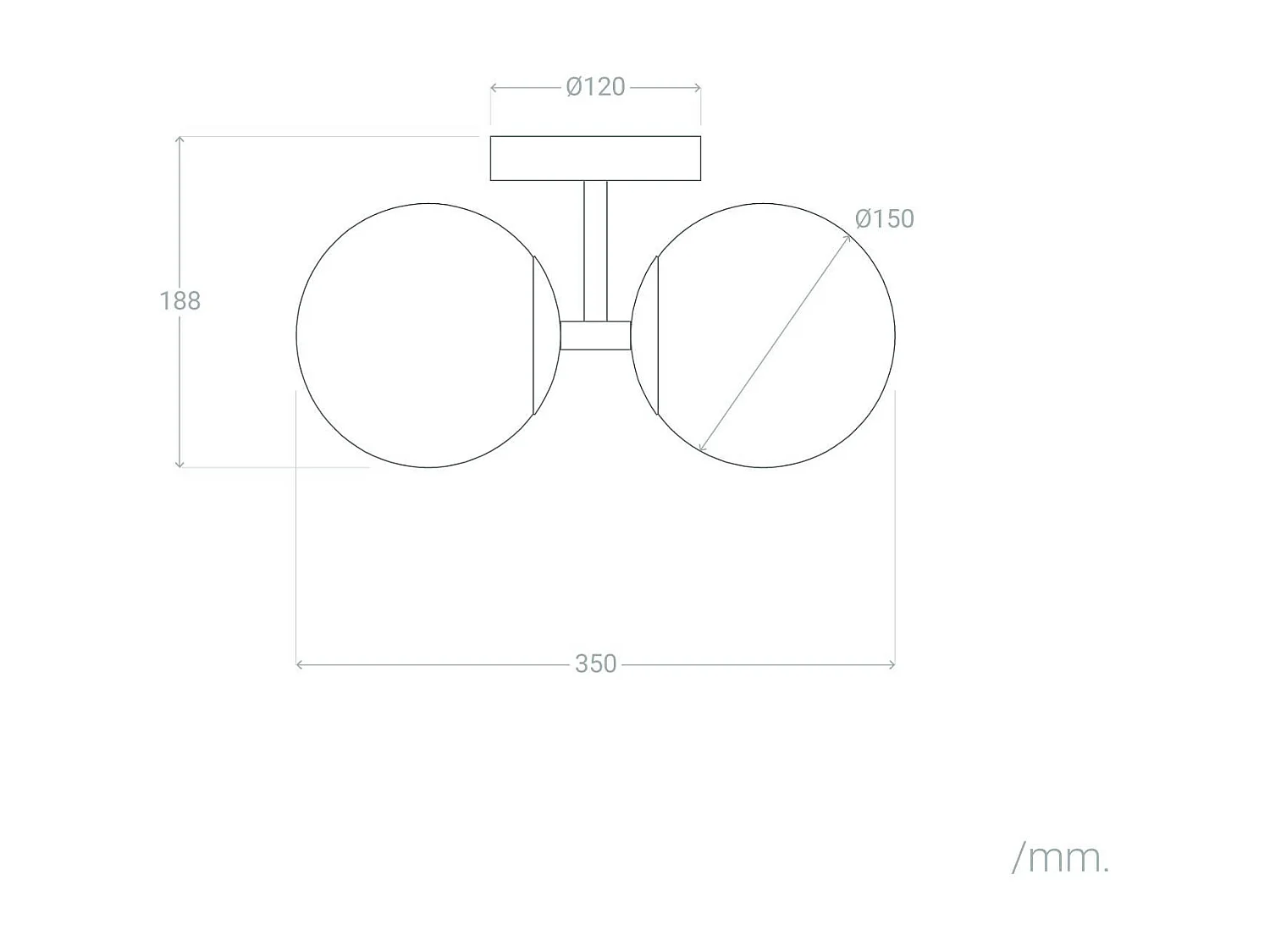 Lampe Murale Métal et Verre Balts Duplo  Noir