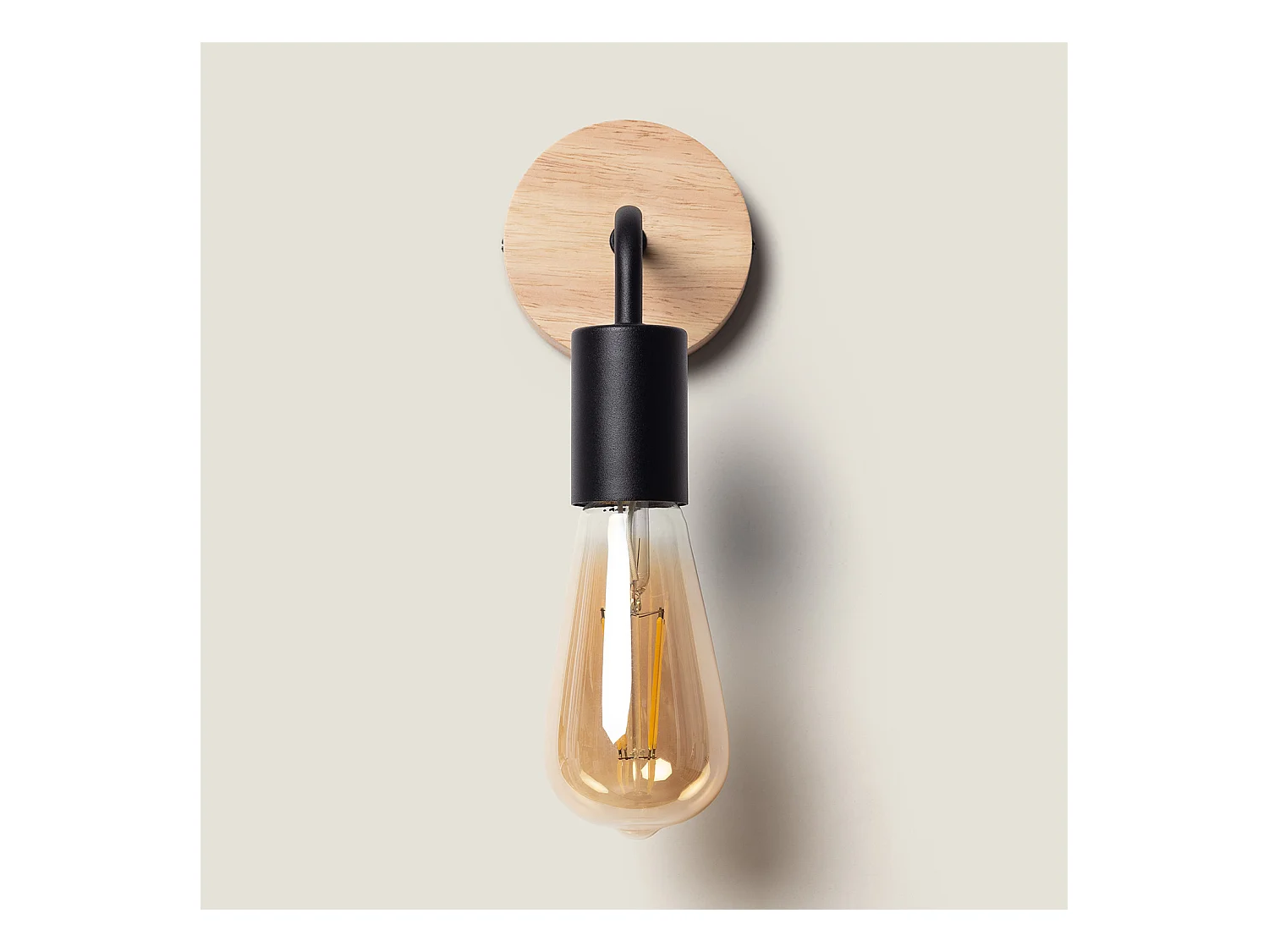 Lampe Murale Bois et Métal Jedali Noir