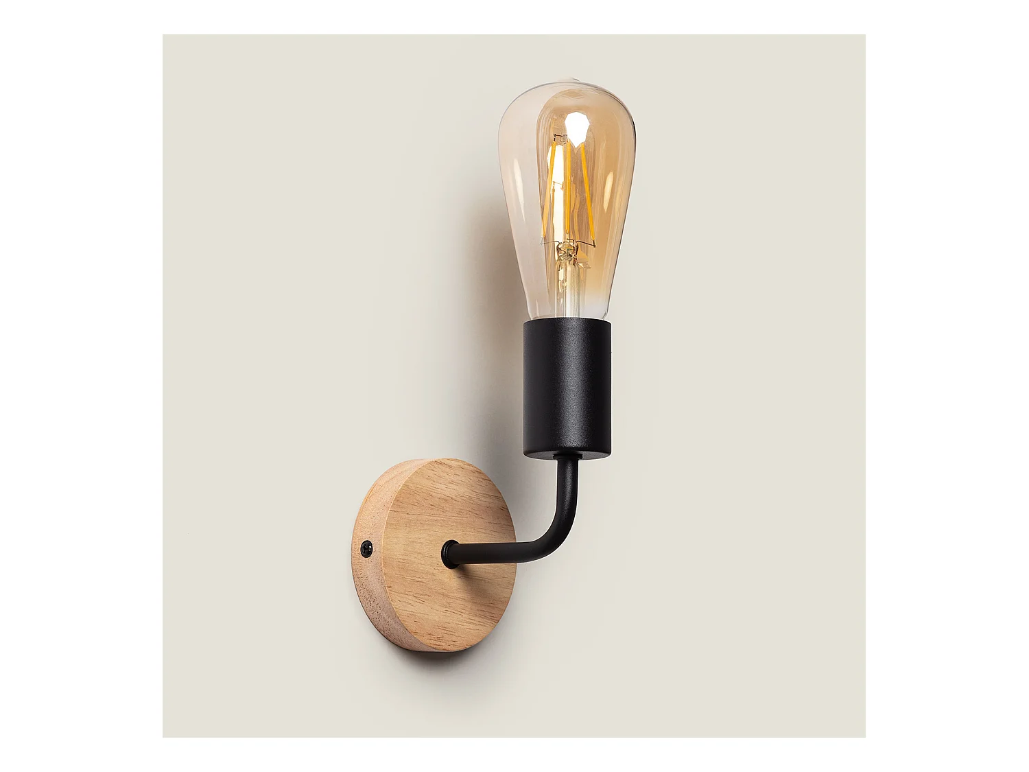 Lampe Murale Bois et Métal Jedali Noir