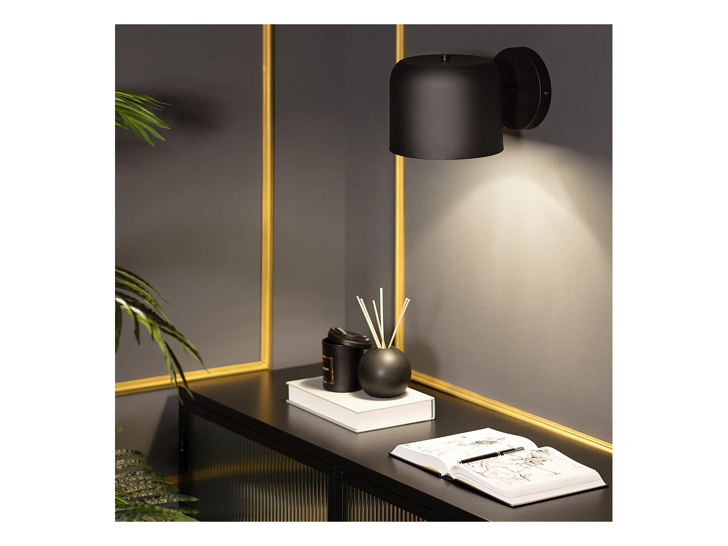 Lampe Murale Métal Bedourie Noir