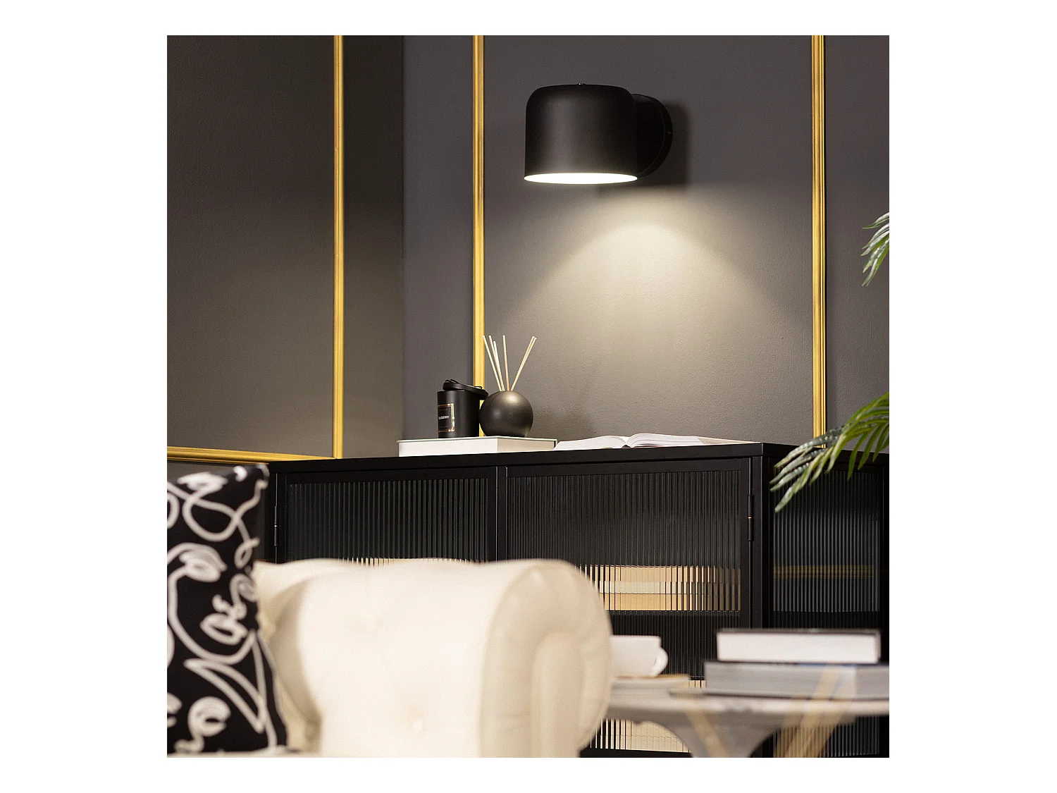 Lampe Murale Métal Bedourie Noir