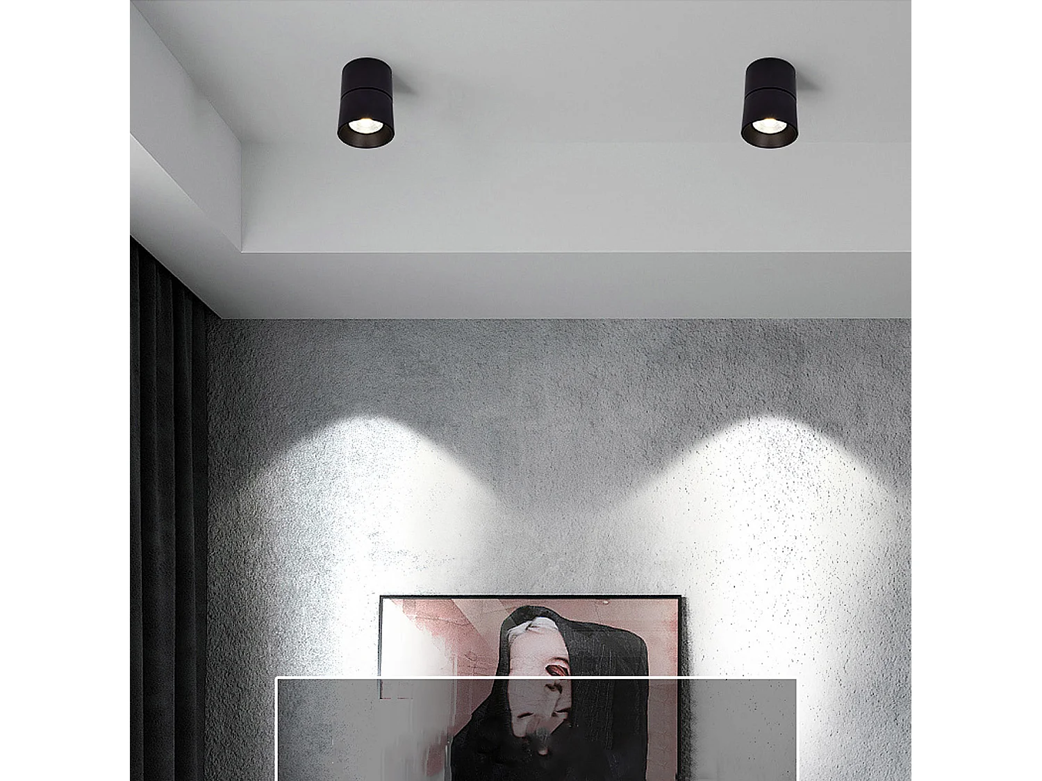 Applique LED 30W Aluminium Ronde Noire New Onuba 4000K Blanc neutre