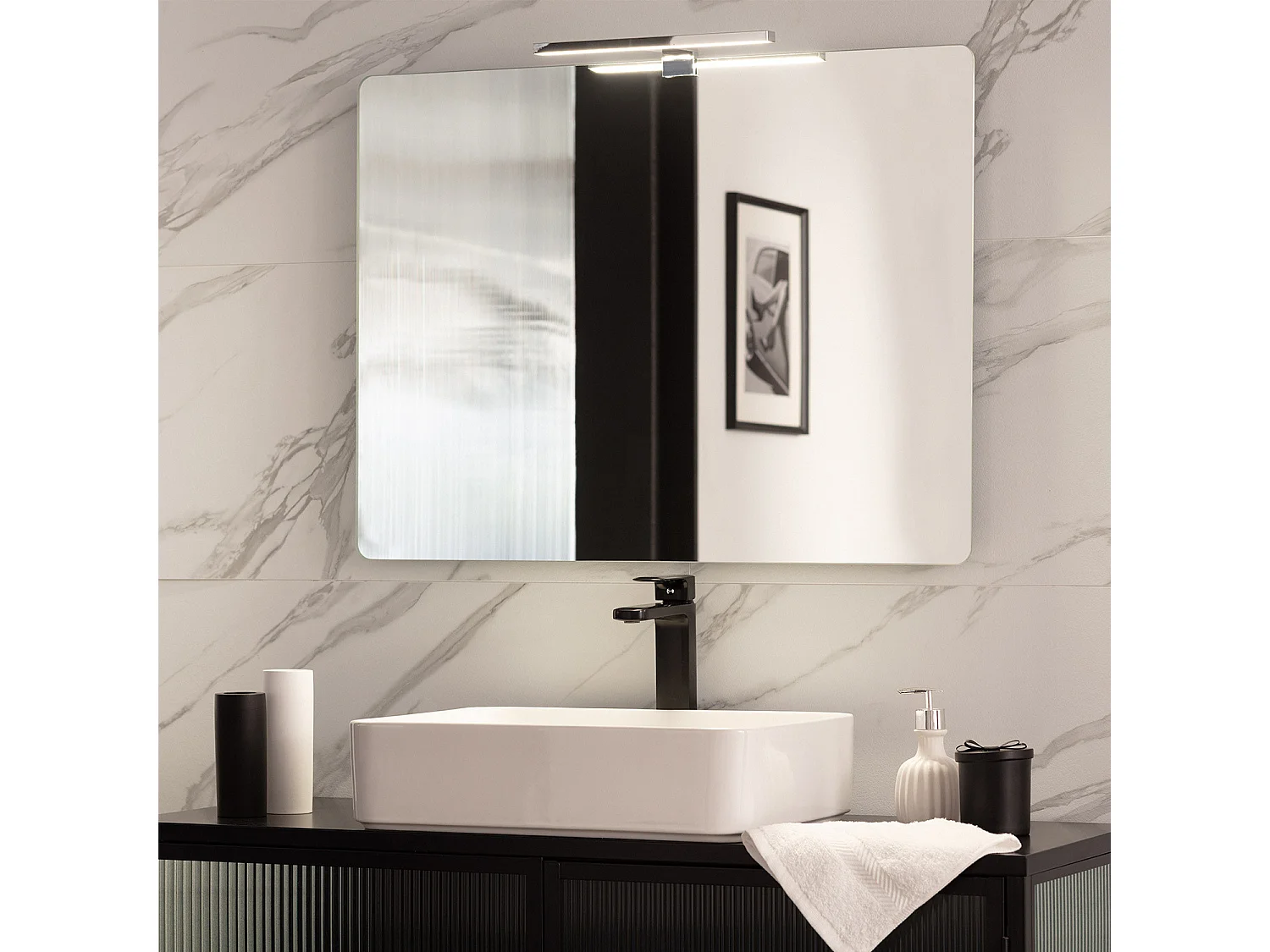 Applique per Specchio del Bagno Carl 5W Argento 6000K Bianco Freddo