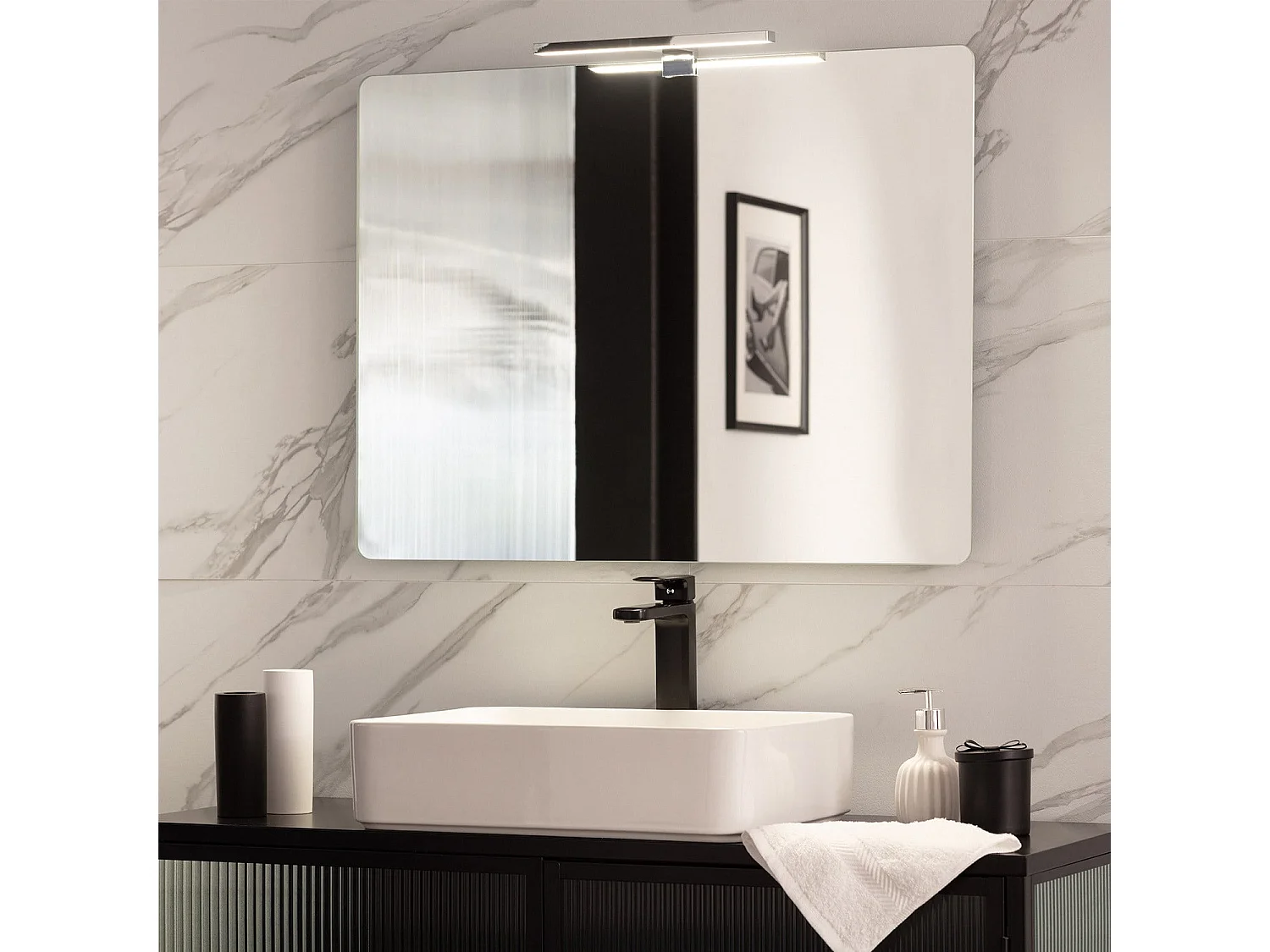 Applique per Specchio del Bagno Carl 5W Argento 6000K Bianco Freddo