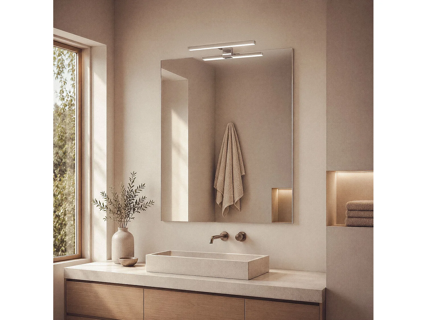 Aplique Espejo Baño Carl 5W Plata 6000K Blanco Frío
