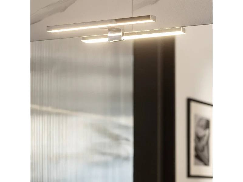 Applique LED Salle de Bain Carl 5W Argentée pour Miroir  6000K Blanc froid