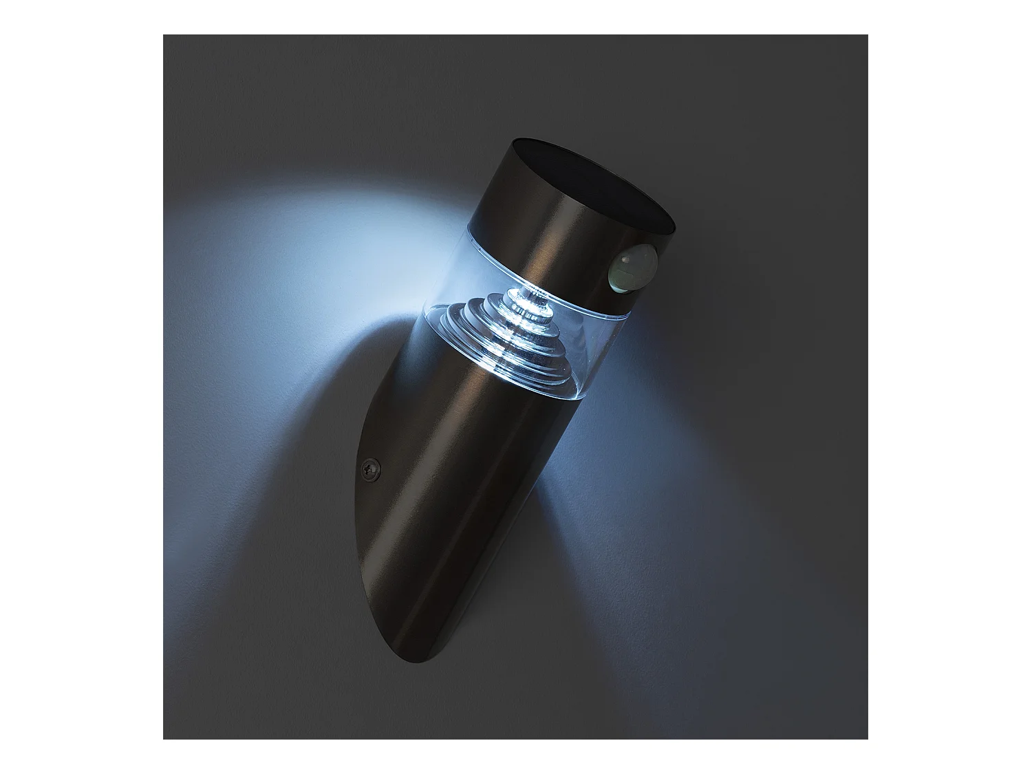 Applique Murale LED Extérieure Solaire Inti Inox avec Détecteur de Présence PIR 6000K Blanc froid