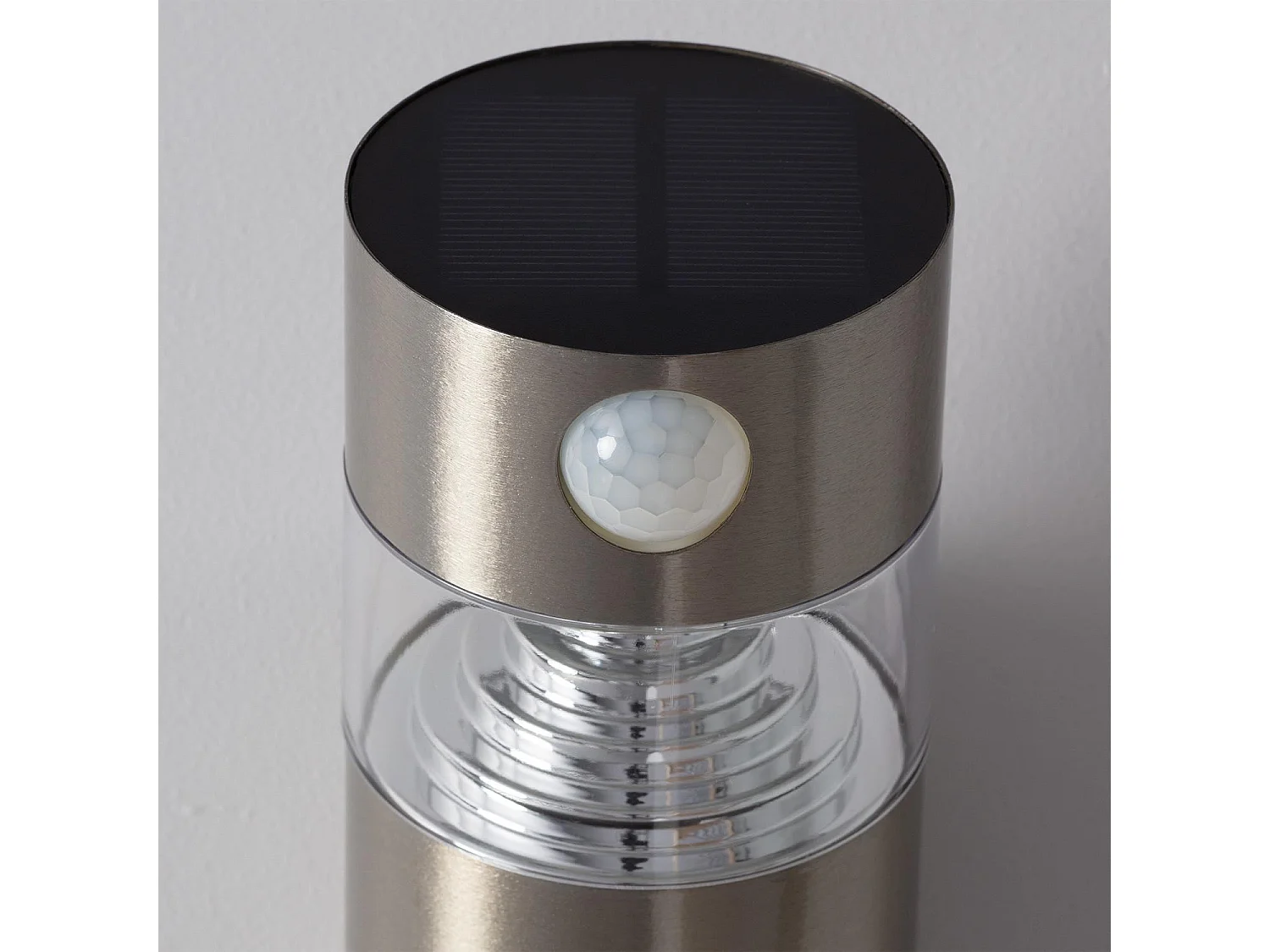 Applique Murale LED Extérieure Solaire Inti Inox avec Détecteur de Présence PIR 6000K Blanc froid