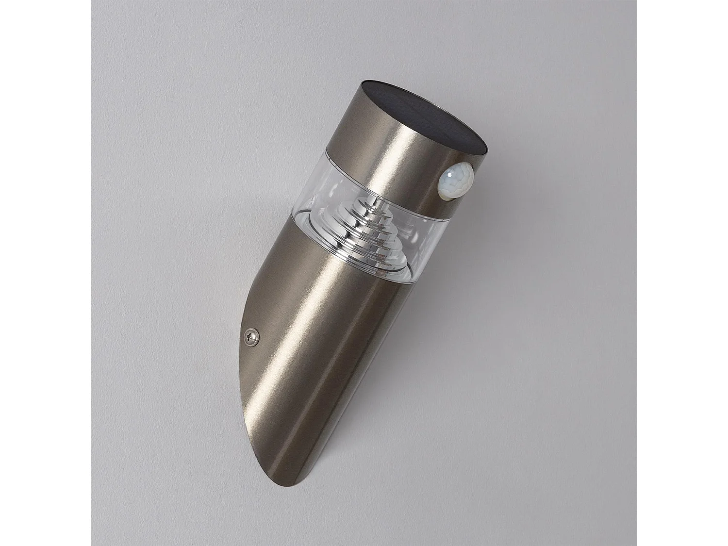 Applique da Parete LED 1.5W Solare in Acciaio Inossidabile con Sensore di Movimento PIR Inti 6000K Bianco Freddo