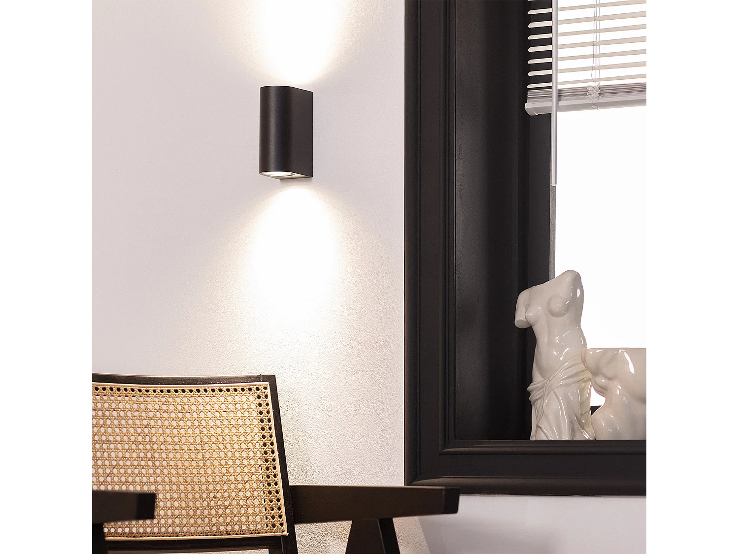 Applique da Parete per Esterni Alluminio Doppia Luce Big Gala Nero