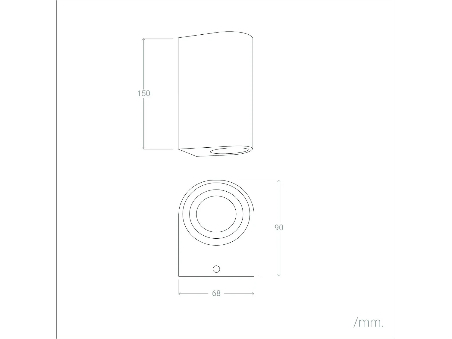 Applique da Parete per Esterni Alluminio Doppia Luce Big Gala Nero