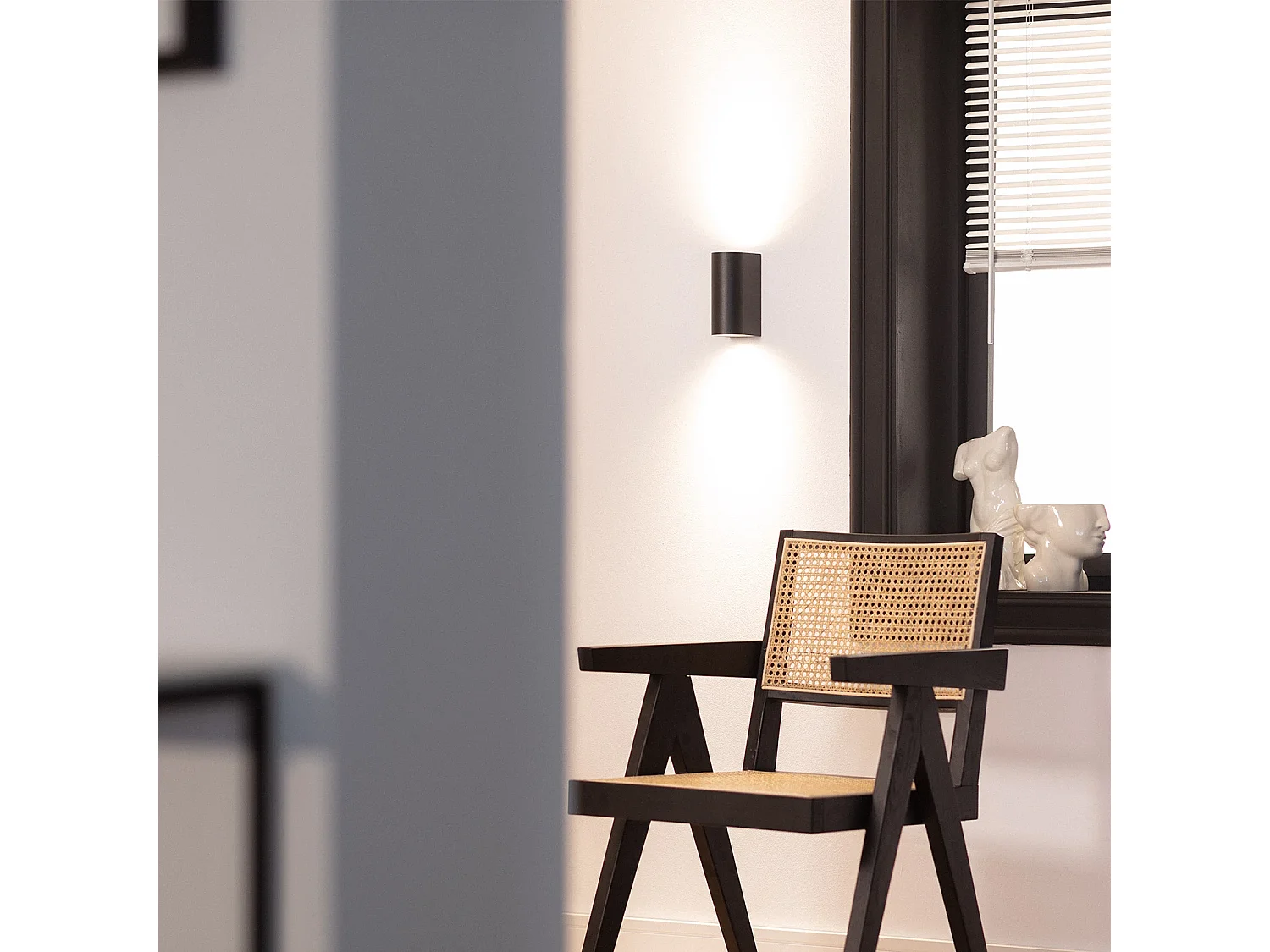 Aplique de Pared Exterior Aluminio Iluminación Doble Cara Big Gala Negro