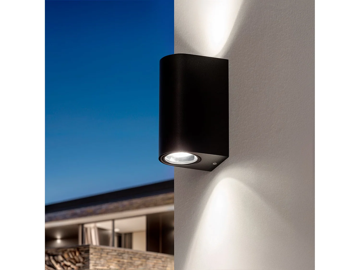 Aplique de Pared Exterior Aluminio Iluminación Doble Cara Big Gala Negro